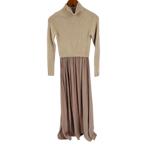 Anthropologie The Thea Long-Sleeve Eyelash Twofer Sweater Dress Size XXS Pleated - Picture 8 of 8